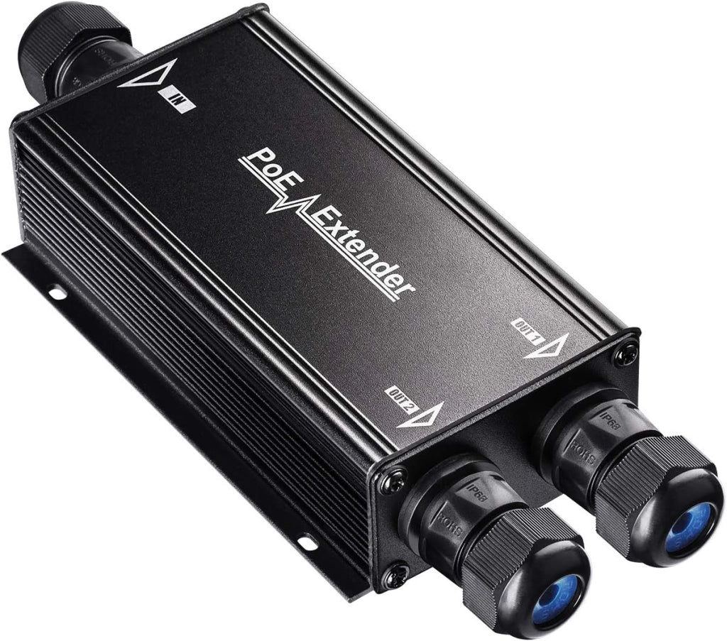 Extender Ripetitore PoE Gigabit da Esterno IP67 a 2 Canali, POE25
