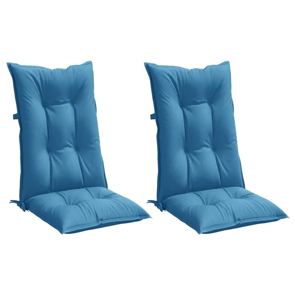 Cuscini Sedia Schiena Alta 2 Blu MÃ©lange 120x50x7 Tessuto