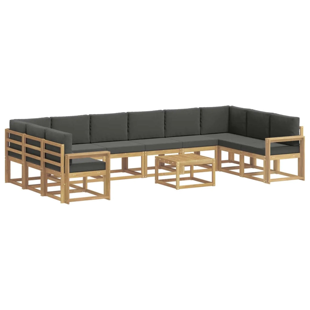 Set di divani da esterno 11 pz Bianco e Antracite 3388331
