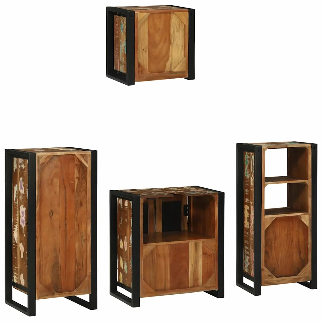 Set di mobili per il bagno 4 pcs Legno Recuperato Massello 3305655