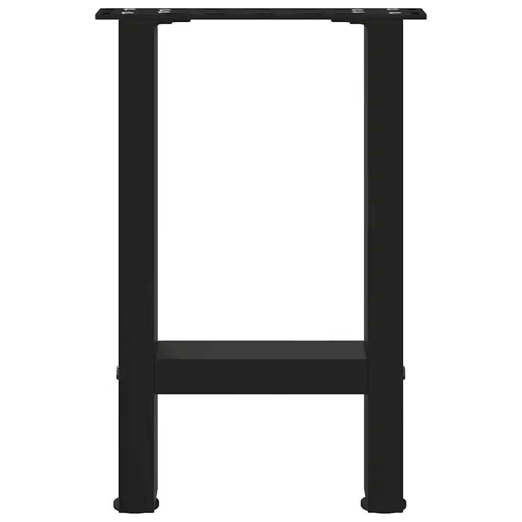 Gambe per Tavolino da Caff¨¨ Nere 2 pz | Piede del tavolo 38x(42-43) cm Acciaio
