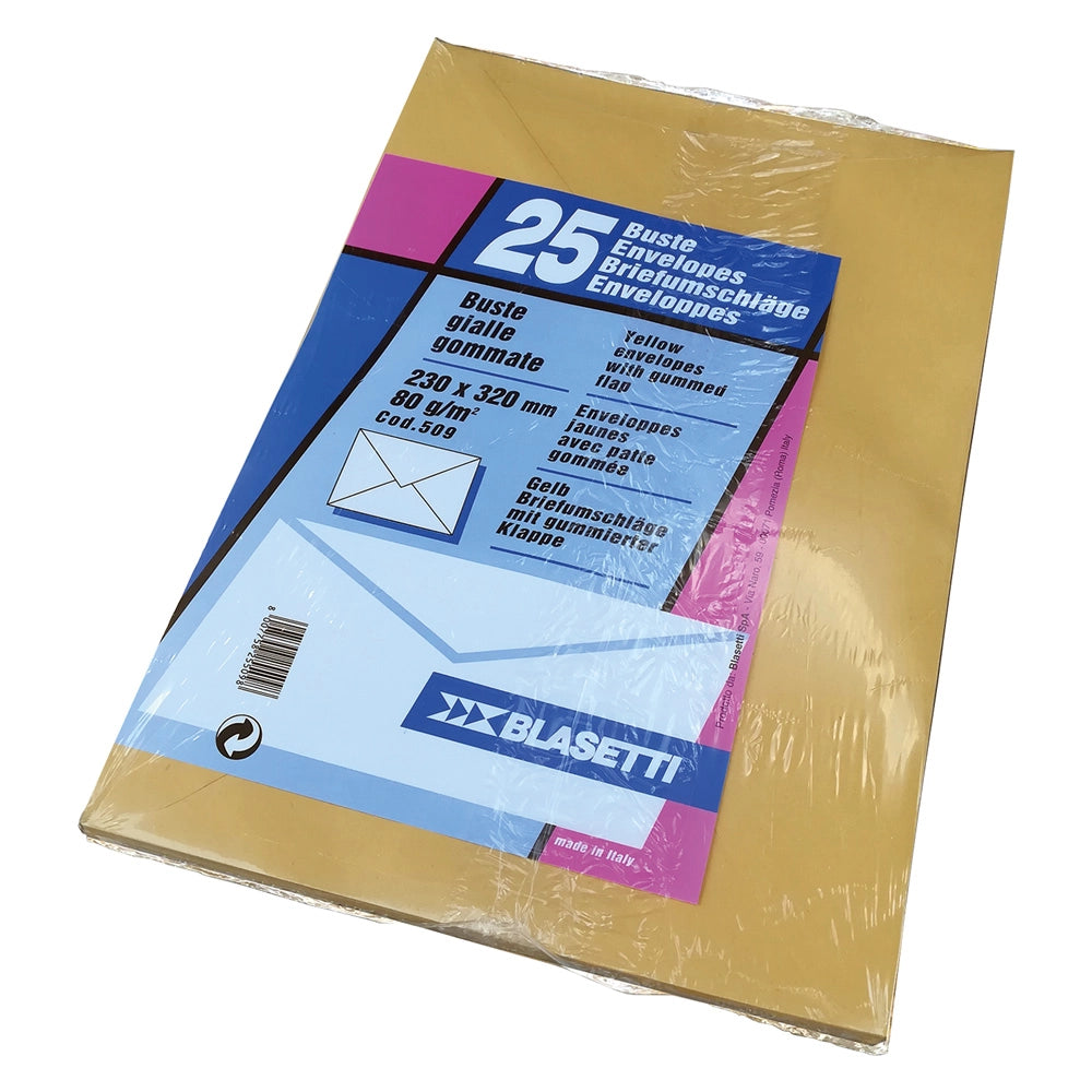 1cf busta da lettera 23 x 32 gialla - senza finestra 25 pz cod:ferx.5072998nlm