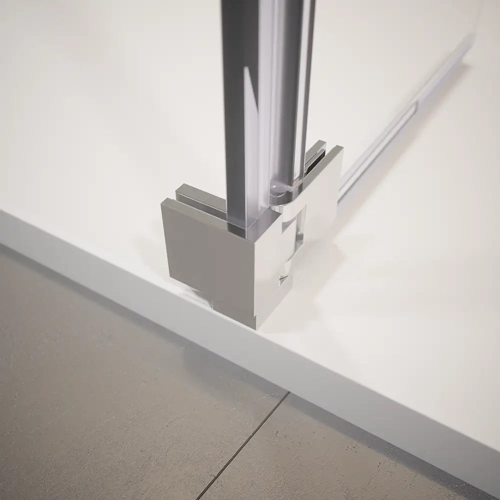 Doccia walk-in 120cm + anta 30cm vetro temperato anticalcare 10mm trasparente profili cromo | Naxos