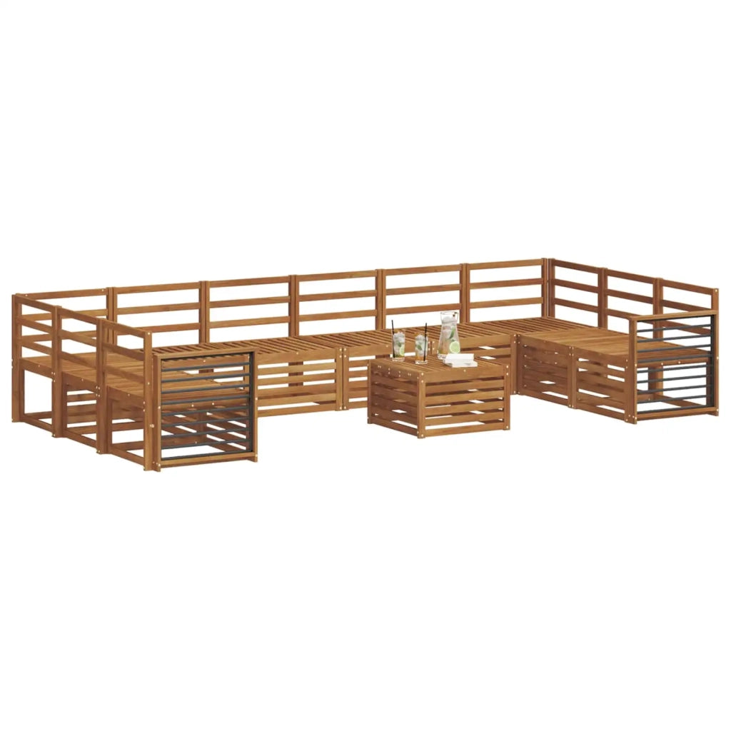 Set divani 11 pcs Naturale Legno di Acacia Massello 3375609
