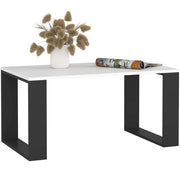 Tavolino da caffè AKORD NOX Bianco 92 cm gambe Nere 92x53x45 cm