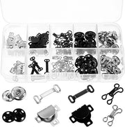 Haken per cucire 100 pezzi - Chiusure per occhi - Viti a pressione - Chiusure per gioielli - Cucire - Materiale plastica/acciaio