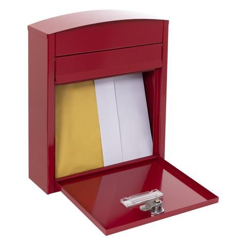 CASSETTA POSTALE ROSSO IN ACCIAIO COMPACT