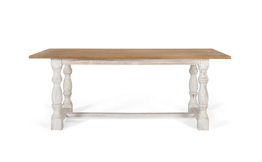 Tavolo da pranzo rettangolare con gambe tornite in bianco 200 cm