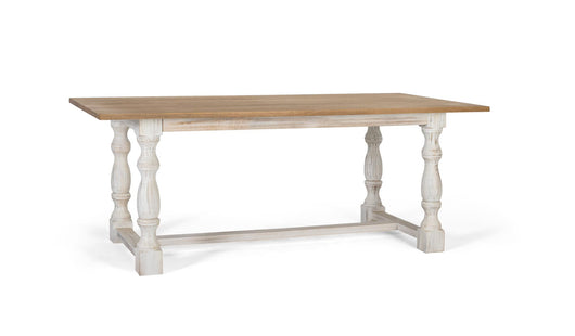 Tavolo da pranzo rettangolare con gambe tornite in bianco 200 cm