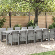Set da Pranzo per Giardino 13 pcs Grigio chiaro Rattan Polt 3378789