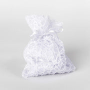 Trade Shop - 24 Pz. Sacchetti Rete Organza Porta Confetti Matrimonio Battesimo Bomboniera - Bianco