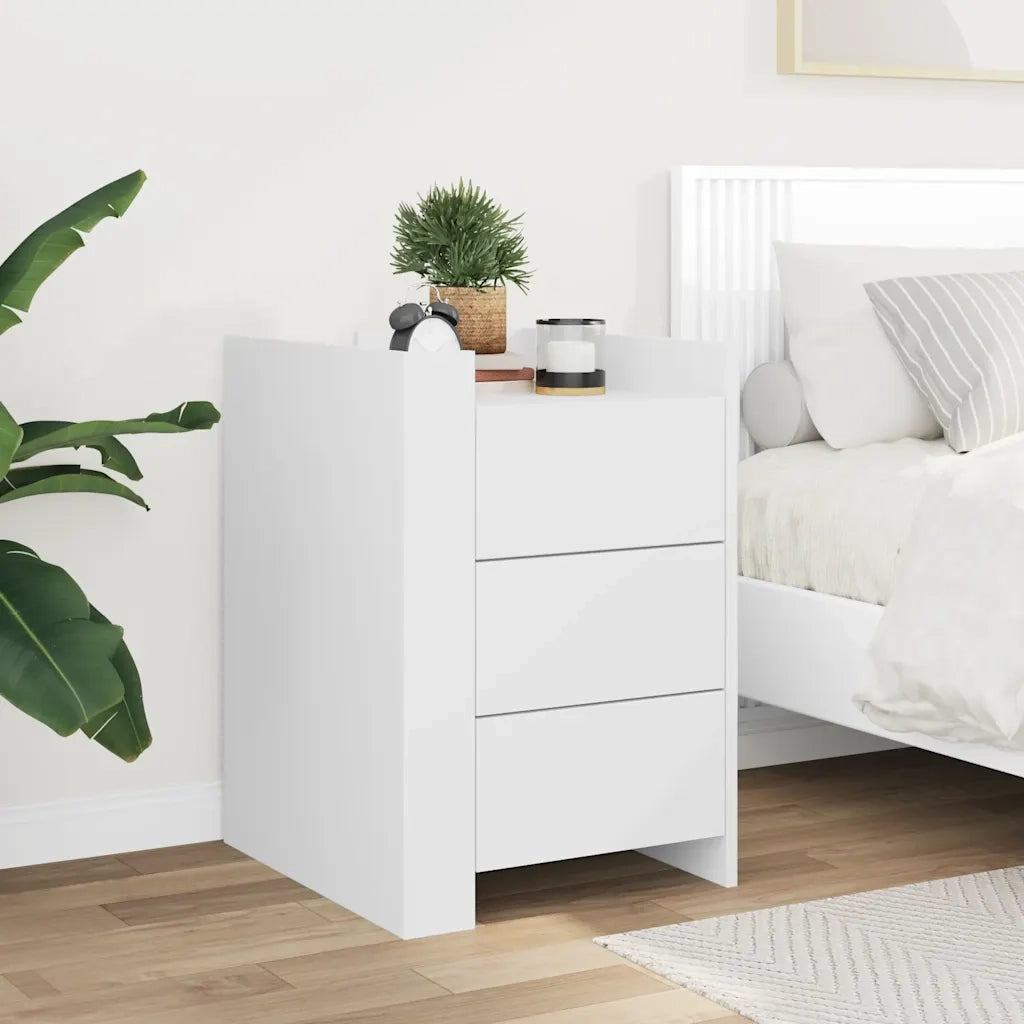 Comodino Bianco 45x50x65 cm in Legno Multistrato 848304