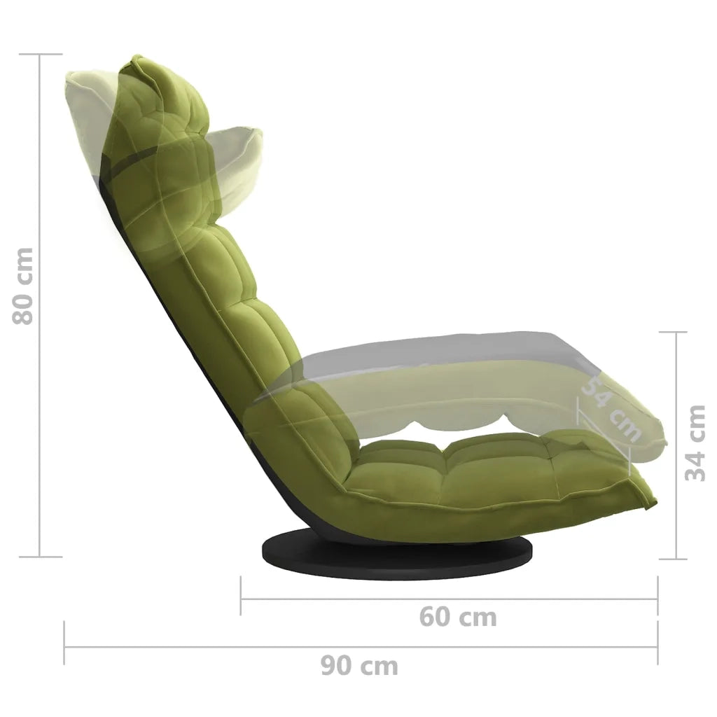 Sedia da Pavimento Girevole Verde Chiaro in Velluto CFW6520723