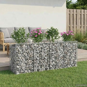 Letto rialzato in gabbione 2 pcs Argento