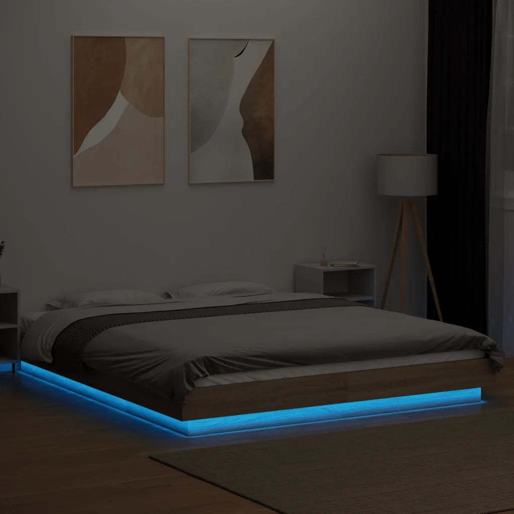 Giroletto Luci LED Rovere Sonoma 150x200 cm Legno Multistrato