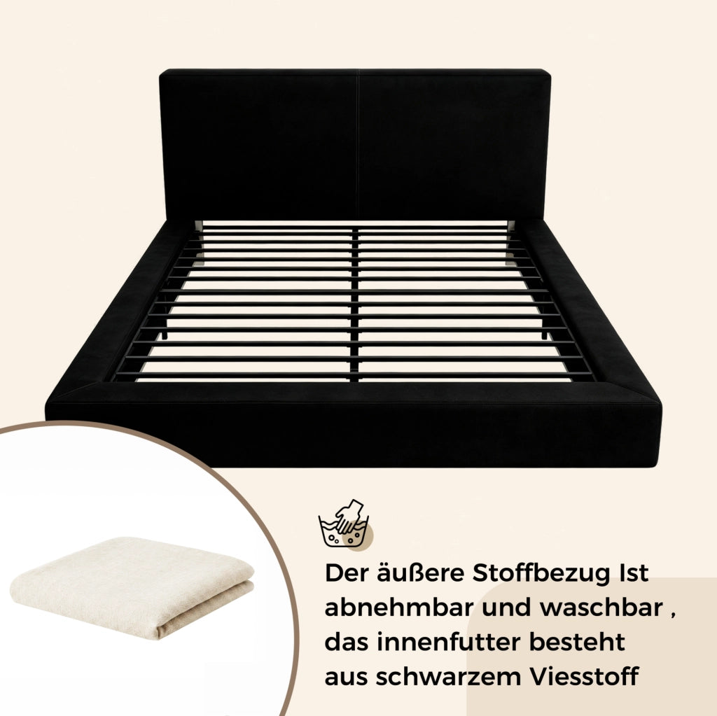 LETTO Imbottito 160x200 cm Chenille Beige con Rete a Doghe