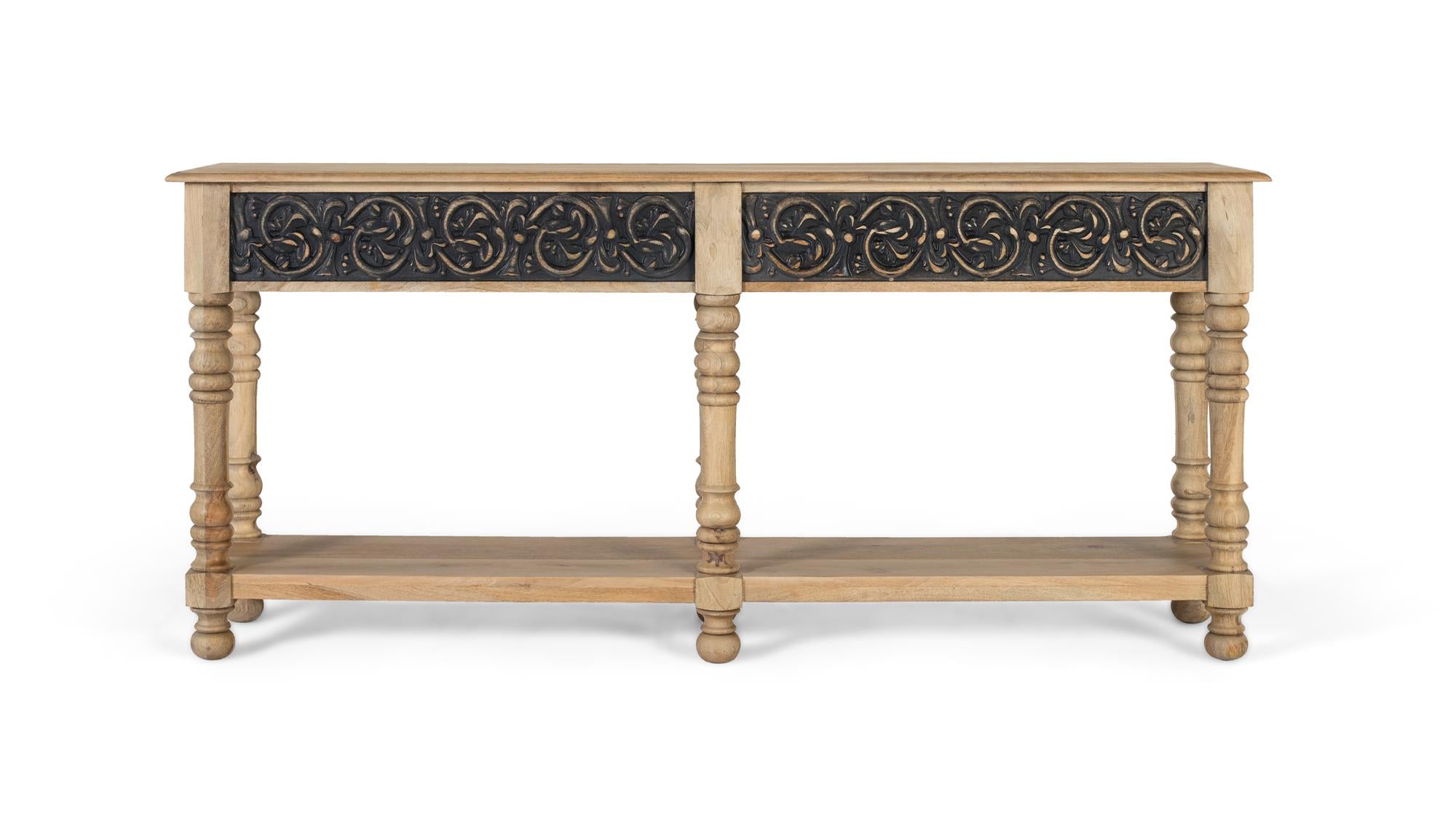 Consolle in legno di mango con design artigianale