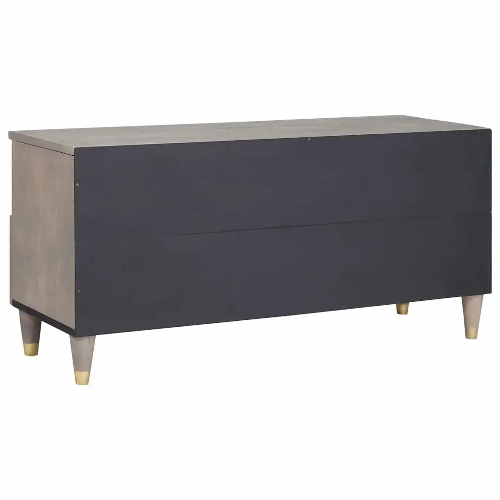 vidaXL Mobile TV con cassetto Grigio e Oro 100 x 33.5 x 46 cm