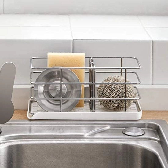 Supporto per asciugatura in acciaio inossidabile 304 - Organizzatore per lavello - Organizzatore per il lavello - Aria di asciugatura - Contenitore per sapone - Pannello di supporto regolabile