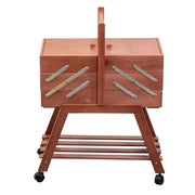 Portalavoro n.40 legno con ruote noce cm45x28h62