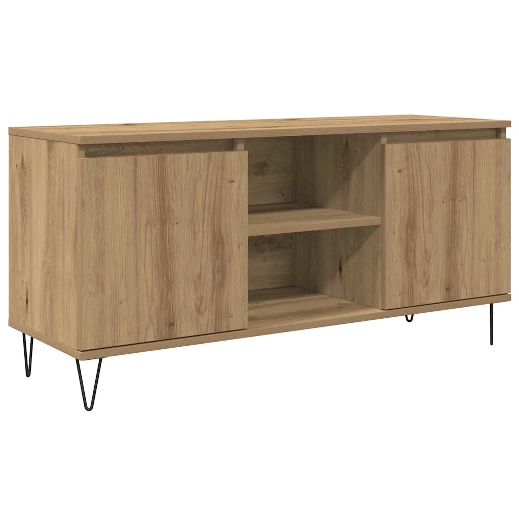 Mobile TV-Credenza per TV-Console TV Rovere artigianale 104 x 35 x 50 cm Legno multistrato 179746
