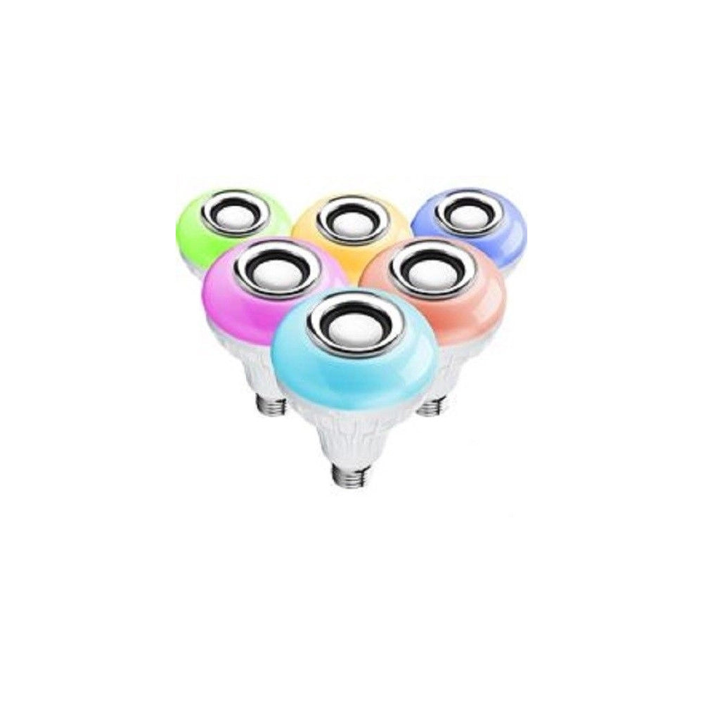 Trade Shop - Lampadina Cassa Bluetooth Colorata Led E27 Rgb Bulbo Musica Lampada Telecomando -