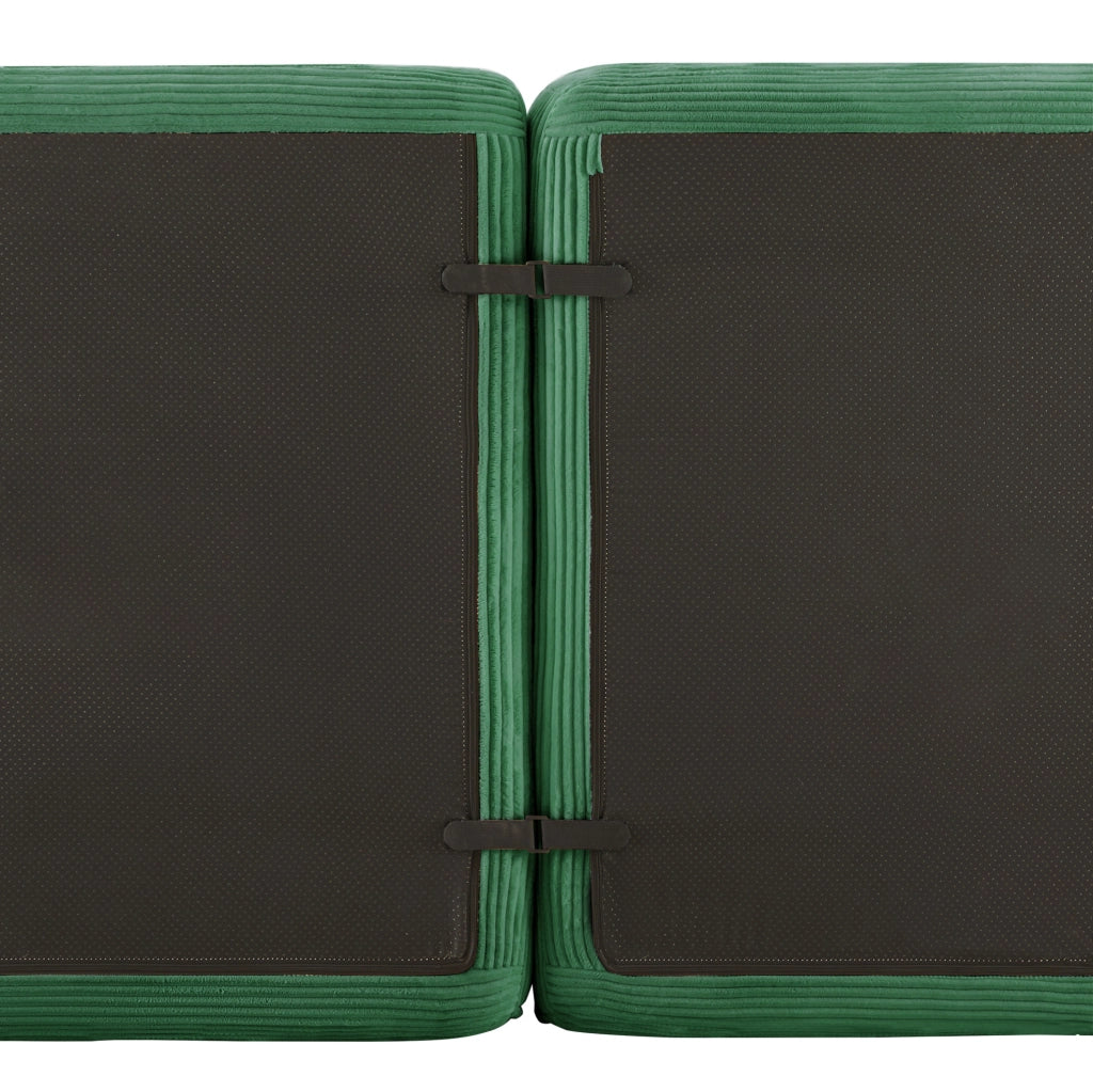 Divano modulare con seduta profonda in corduroy verde