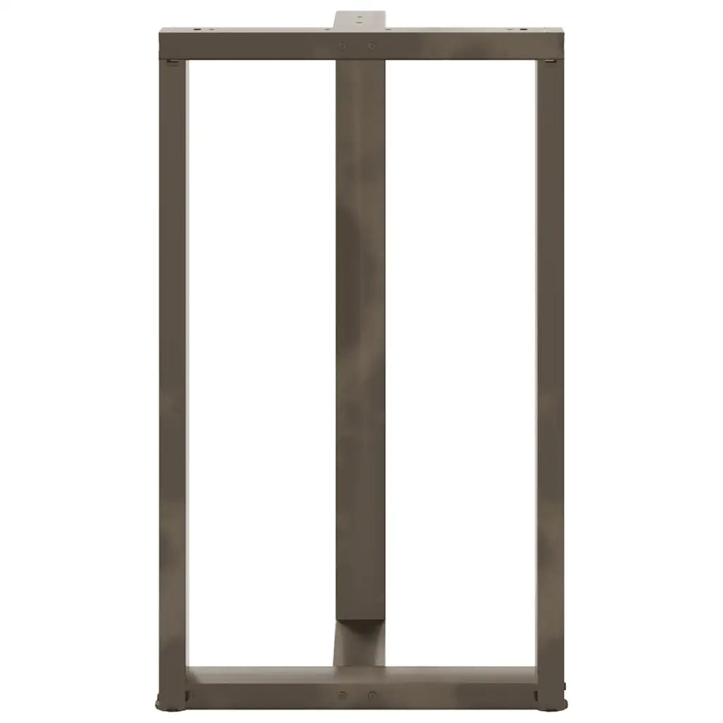 Gambe per tavolo da bar a forma di T 2 pz nere 60x35x(100-101) cm in acciaio