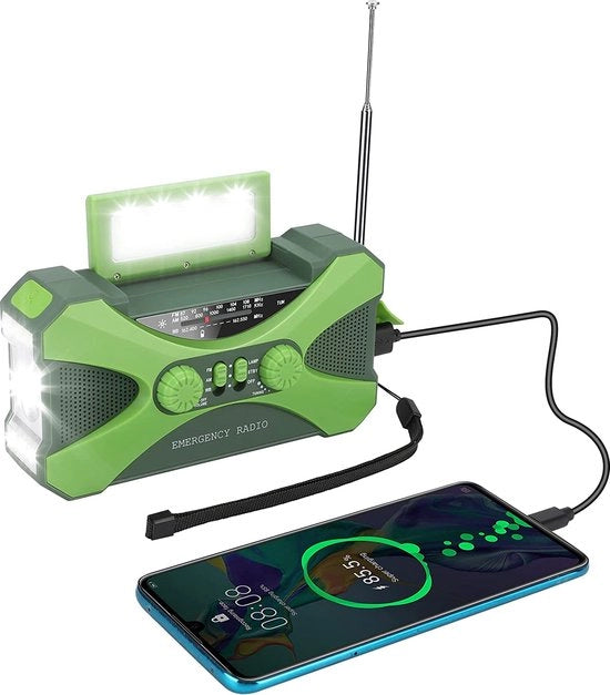 Radio di Emergenza Solare – Radio per Campeggio e Survival – Batteria Portatile – Lampada da Torcia – Energia Solare