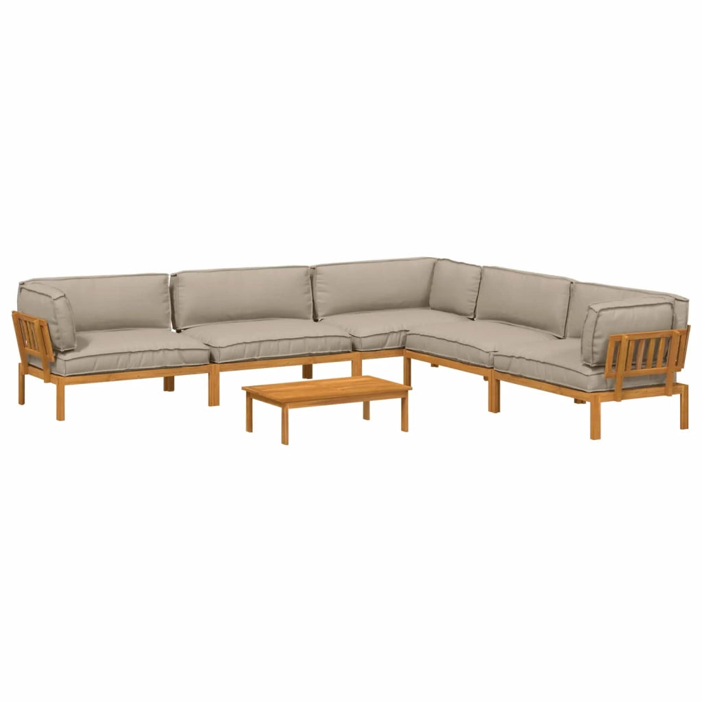 Set di divani con cuscino 6 pcs Talpa Legno di Acacia Massello 3418629