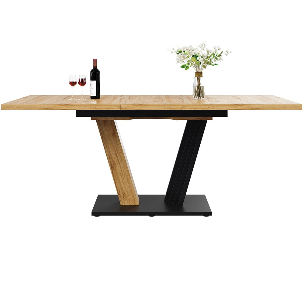 Tavolo allungabile cucina/soggiorno - Xylo - 120/160x80x76 cm - Aspetto legno gambe ad ali