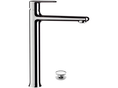 Rubinetto alto per lavabo con scarico click-clack, serie vanity