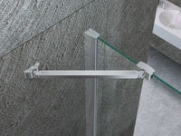 Box doccia in Cristallo 8 mm frameless due lati fisso piu' porta libro - Misura: 80 x 70 x 80 xh195cm