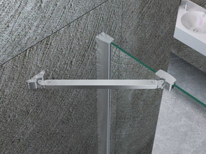 Box doccia in Cristallo 8 mm frameless due lati fisso piu' porta libro - Misura: 80 x 70 x 80 xh195cm