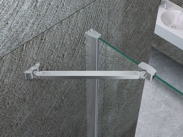 Box doccia in Cristallo 8 mm frameless due lati fisso piu' porta libro - Misura: 80 x 70 x 80 xh195cm