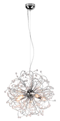 Lampada a Sospensione da Interno Attacco E14 in Metallo Cromo