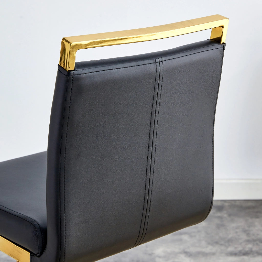 SGABELLI BAR Set da 2 pezzi 96,5 cm Nero/Oro in PU e metallo
