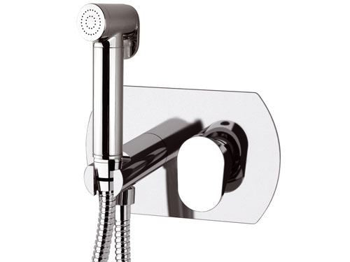 Shut off dotato di miscelatore, doccetta, supporto e piastra rettangolare - serie vanity