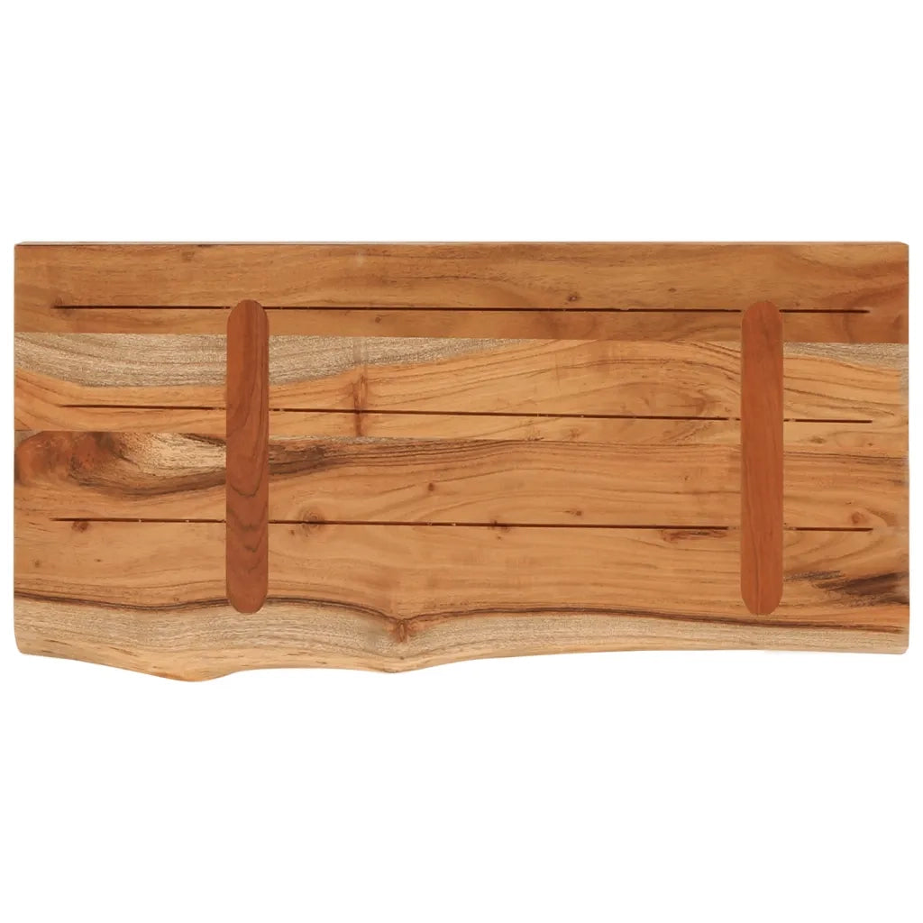 Piano Tavolo | Mensola a Muro 60x30x3,8cm Rettangolare Legno Acacia Bordi Vivi