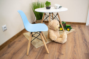 Sedia ergonomica Valora ZUBI con gambe in legno blu per bambini x2