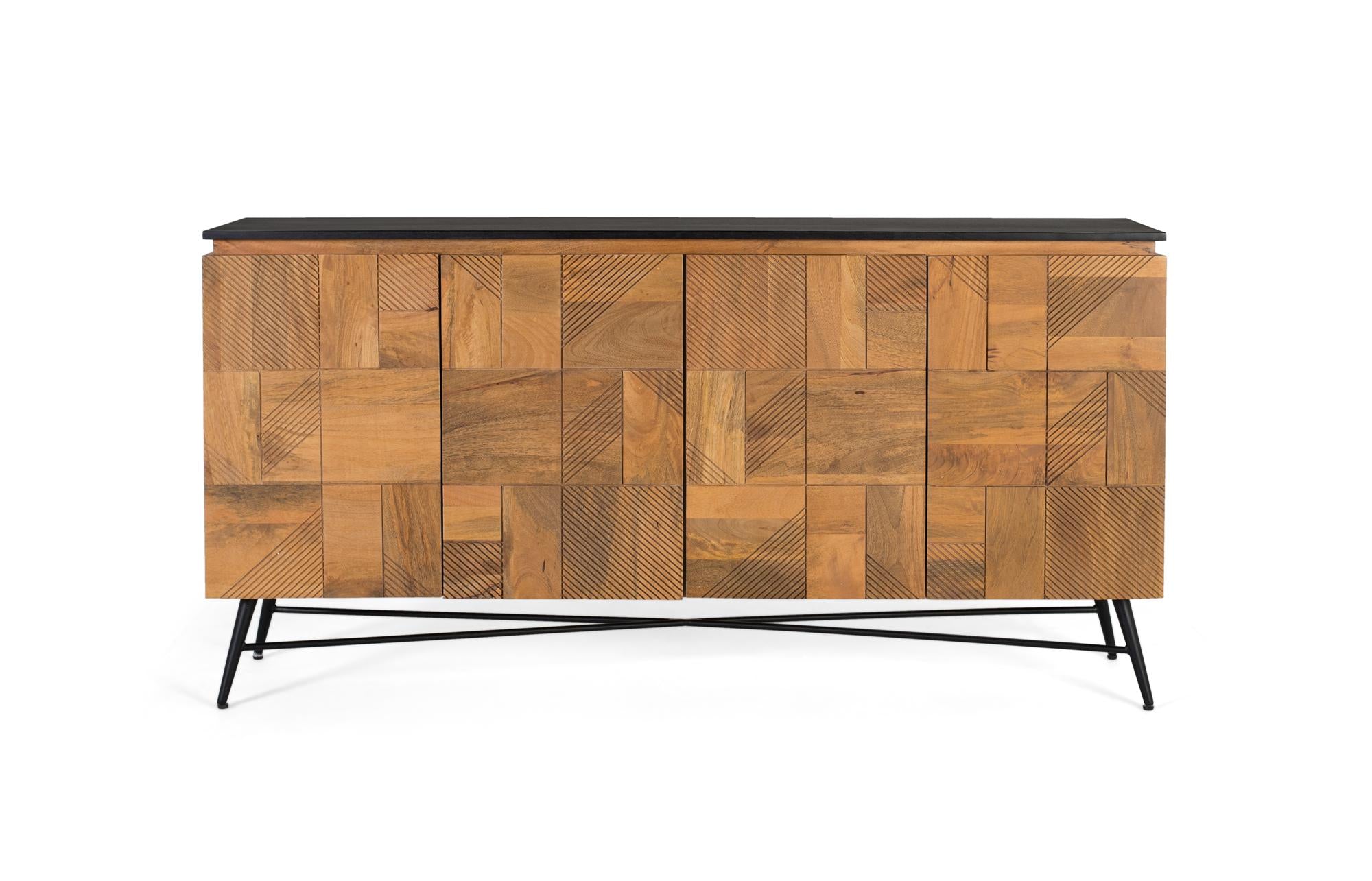 Credenza in legno di mango con finitura naturale 170 cm