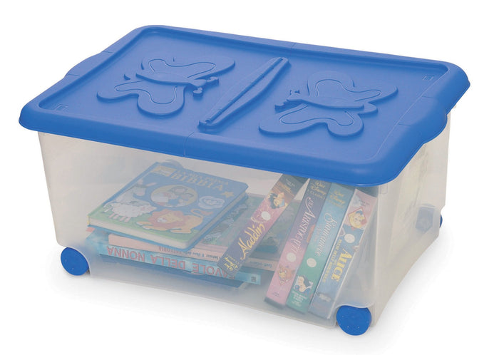 contenitore con ruote e coperchio 60x40h28 cm cod:ferx.1965