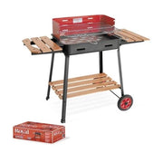 BARBECUE A CARBONELLA ROYAL ACCIAIO E LEGNO GRIGLIA CROMATA 50X36 CM 53X39X80 CM