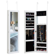 Mobiletto portagioie da parete con specchio 31,5 x 8,7 x 110 cm grande capienza design moderno MDF bianco 20_0010335