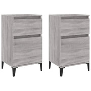 Set di 2 Comodini | Armadio da Notte | Mobiletto da notte Grigio Sonoma 40x35x70 cm