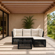 Set Divano da Giardino 5 pz Nero polyrattan 3434200