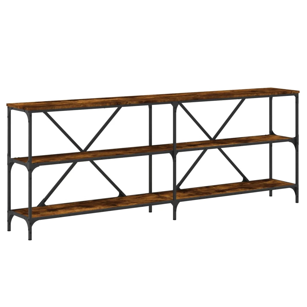 Tavolo Consolle Rovere Fumo 200x30x75cm Legno Multistrato Ferrocod mxl 102468