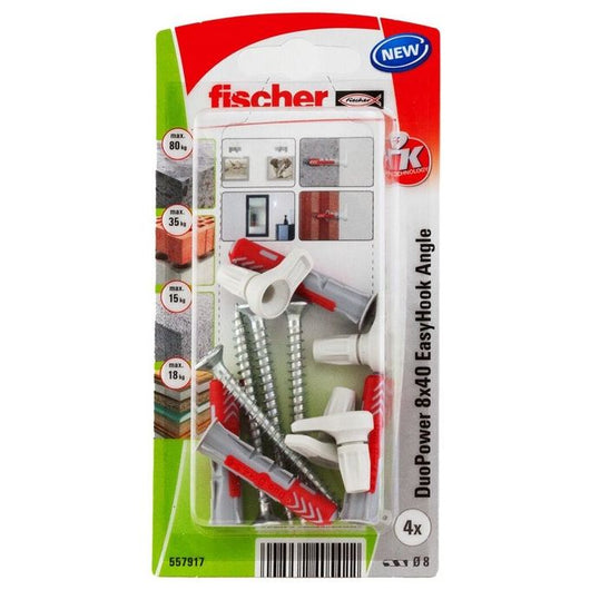 Fischer 557917 ancoraggio a vite e tassello 4 pz Kit di viti e tasselli a muro 40 mm