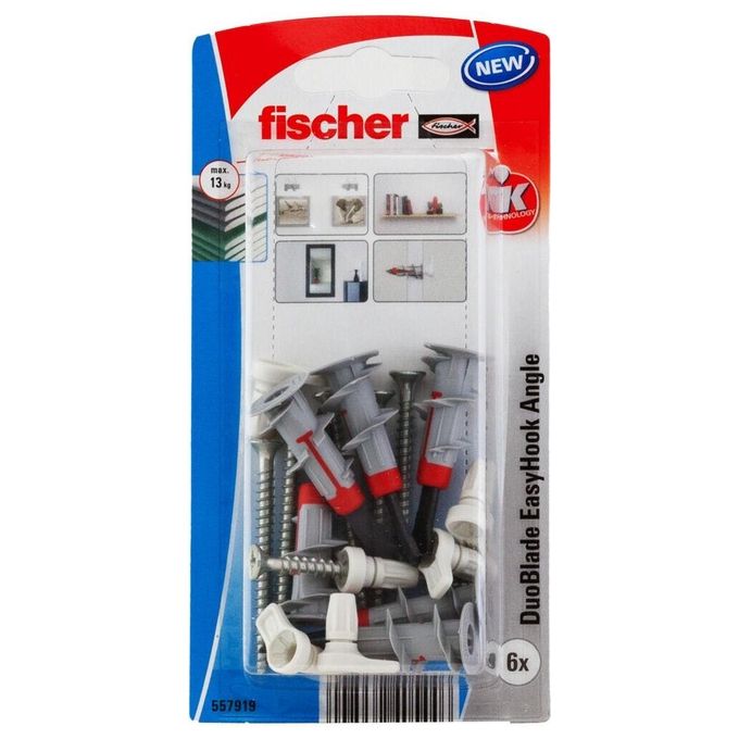 Fischer 557919 ancoraggio a vite e tassello 6 pz Kit di viti e tasselli a muro 44 mm