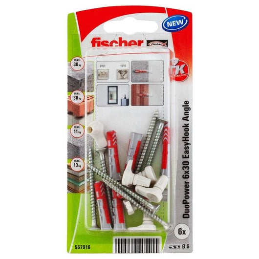 Fischer 557916 ancoraggio a vite e tassello 6 pz Kit di viti e tasselli a muro 30 mm
